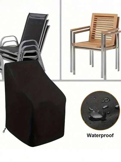 1pc Premium Waterproof Stacking Outdoor Chair Cover - Durable 210D Cloth Lounge Chair Protector With Weather Protection ,Fits Most Outdoor Stacked Chairs,Kitchen Decor,Household Items,Mother's Day Gift,Bedroom Decor,Garden,Kitchen Decor,Summer,Beach,Travel Essentials,Room Decor,Squishy,Graduation