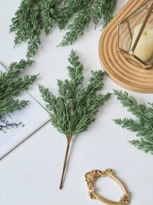 1 件人造松树叶树枝真实触感假绿叶松枝仿茎适用于 DIY 花环花环装饰和家庭花园装饰、情人节、生日毕业礼物 - 綠色 - 查看 8