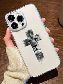 1 Ốp lưng điện thoại TPU trong suốt chống sốc toàn thân chống vân tay có họa tiết chữ thập và sư tử tương thích với iPhone - Nhiều màu - Xem 1