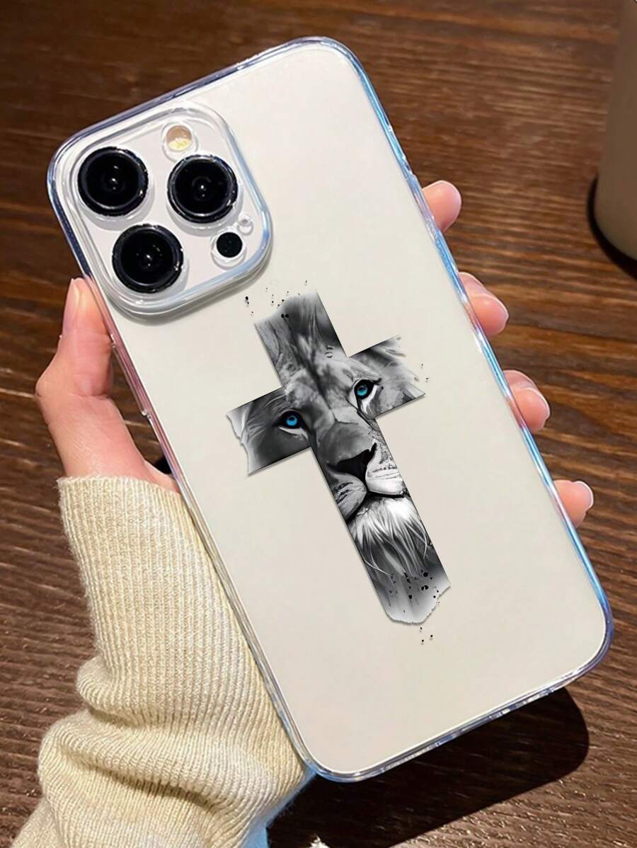 1 Ốp lưng điện thoại TPU trong suốt chống sốc toàn thân chống vân tay có họa tiết chữ thập và sư tử tương thích với iPhone - Nhiều màu - Xem 1