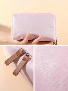Túi đựng mỹ phẩm chống thấm nước tùy chỉnh, Túi đựng đồ vệ sinh cá nhân, Túi đựng hộp đựng đồ trang điểm, Túi đựng đồ vệ sinh cá nhân du lịch di động, Thích hợp cho du lịch, Cũng có thể dùng làm quà tặng Giáng sinh - Hồng - Xem 6