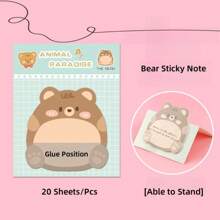 Bộ ghi chú dán hình gấu dễ thương, Bộ ghi chú dán hình gấu nhỏ dễ thương, Giấy ghi chú tự dính hình động vật nhỏ cho người yêu gấu, Văn phòng, Trường học, Quà tặng sáng tạo - Một cỡ - Xem 1