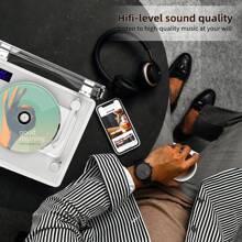 Desktop Portable CD Player With Wireless App & Remote Control, Supports CD/CD-R/CD-RW/MP3/WAV Formats, Perfect Gift For Boys, Girls, Co-Workers, Friends And Family