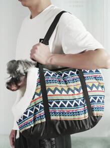 1 Túi đựng chó bằng vải nỉ có đệm, Túi đeo chéo cho thú cưng ngoài trời, Thích hợp cho chó và mèo nhỏ - Màu vàng - Xem 5