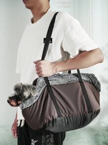 1 Túi đựng chó bằng vải nỉ có đệm, Túi đeo chéo cho thú cưng ngoài trời, Thích hợp cho chó và mèo nhỏ - Màu vàng - Xem 6