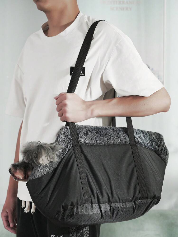 1 件羊毛垫狗狗背包，户外宠物斜挎包，适合小型猫狗 - 黃色 - 查看 4