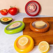 1 hộp đựng thực phẩm bằng silicon đựng chanh, bơ, hành tây, tủ lạnh, hộp đựng sản phẩm kín di động ngoài trời, quà tặng Halloween/Lễ Tạ ơn/Giáng sinh, đồ dùng nhà bếp, trang trí phòng, thích hợp cho nhà bếp, nhà hàng, tiệc tùng, cắm trại, tụ họp, quà tặng cho bạn bè, quà tặng gia đình, quà tặng Giáng sinh - Nhiều màu - Xem 1