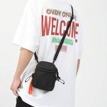 男士单肩包迷你手机袋时尚斜挎包新款百搭尼龙面料休闲设计情侣款中国新年情人节礼物春夏假期旅行 - 彩色 - 查看 7