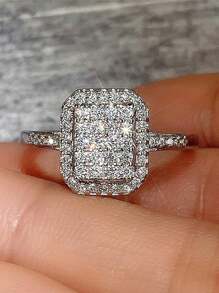 rakol 1 chiếc nhẫn khép kín Cubic Zirconia tối giản, thích hợp để đeo hàng ngày cho phụ nữ - vòng kín - Xem 2