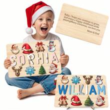 3-In-1 Wooden Puzzles For Toddlers, Wooden Alphabet Number Shape Puzzles Toddler Learning Puzzle Toys For Kids, 3 In 1 Puzzle For Toddlers, Age 3+, Dustomized Wooden Puzzle Toy,Baby,Toddler,Kids Toys,Nursery Name Sign,Personalized Gifts,First 1st Brirthday Gifts,Birthday Gift,Anniversary Gift,Building BloDks Gift Set(With Pegs) - With Nails (lettering) - View 6
