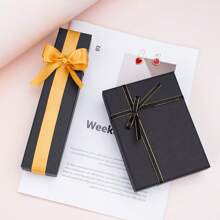 6pcs Matte Black Jewelry Box, Kraft Paper Box For Earrings, Necklace, Ring, Jewelry Gift Storage Valentine's Day - Black - View 8