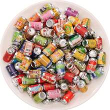 10/20/30pcs 3D Simulation Drink Can Bottle DIY Accessories Miniature Fake Food Handicraft Decor Charms, Random Style Assorted Resin Soda Can Bottle Craft Supplies