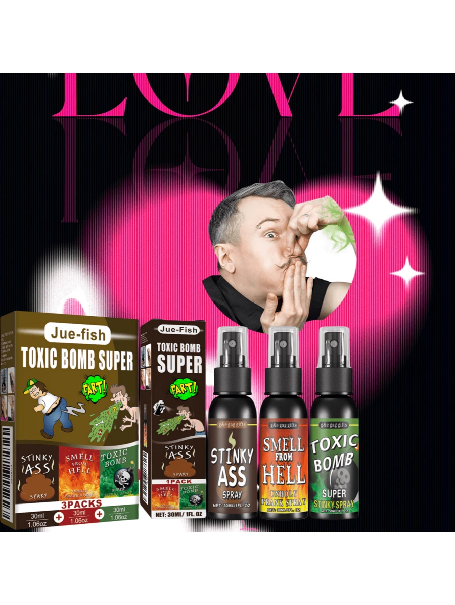 恶搞臭屁喷雾整人玩具臭屁整人娱乐便便气味炸弹臭屁味（多种口味）（包装以实物为准）,圣诞节 - 黑色 - 查看 1