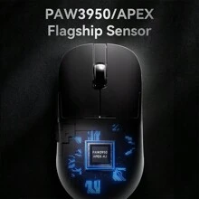 Apjazz AJ159 APEX Tri-Mode era un juego de escritura 8K, un punto de carga magnético con polvo de archivo, sensores PAW3950, hasta 42000 DPI, 56 g de luz, 100 m con interruptor HUANO