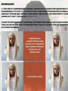 13*4蕾丝前假发，合成直发，613金色蕾丝前假发，耐热纤维蕾丝前假发 - 金色 - 查看 10