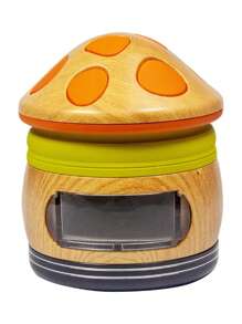 Cute Mushroom Zinc Alloy Metal Spice Grinder, 4 Layers Tobacco Grinder, Portable Stylish Wood Like Spice Grinder, Come With Cleaning Brush, Cone Holder Tubes, 5-In-1 Gift For Women Men - 彩色 - 查看 6