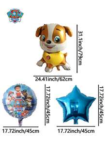 Nickelodeon 5 件  官方授权  系列气球套装 卡通人物碎花圆圈图案星星气球生日派对万圣节圣诞节气球花束装饰品可爱主题场景布置室内装饰宴会用品 - 彩色 - 查看 2