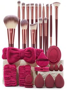 41/36/31/25/12/4件套化妆刷套装，共25支刷子：散粉刷、腮红刷、高光刷、眼影刷、睫毛刷、眼线刷、轮廓刷、各种眼影刷、细节刷；3个化妆海绵；3个散粉三角海绵；3个迷你化妆海绵；1个发带；2个腕带；化妆刷套装；化妆刷套装；化妆刷套装；全套化妆刷；化妆刷套装；全套化妆工具；化妆刷套装；化妆礼盒套装