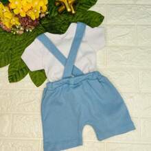 Baby Boy's Summer  Themed Overall Set - 2-Piece Tiger Print Jumpsuit - Màu xanh lam - Xem 3