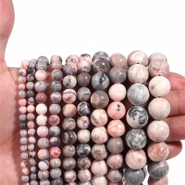 4/6/8/10/12mm 1 fio de contas de opala rosa natural, contas redondas lisas, belas pedras de cura, contas de opala rosa natural, joias, pulseira faça você mesmo