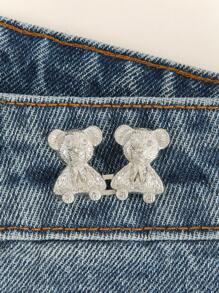 1 件女式金属金/银熊腰带扣，时尚腰部装饰配件，适合日常休闲使用，适合作为送给朋友的圣诞礼物 - XYSP0360 - 查看 12