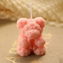 1 件玫瑰熊形香薰蜡烛，高档，手工香薰礼物，氛围，蜡烛创意手工礼物，房间装饰，礼物 - 彩色 - 查看 16