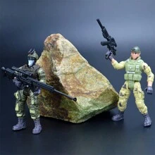 6 件装士兵活动玩偶，配有 6 把玩偶枪武器可活动四肢玩偶，适合 3 岁及以上儿童男孩 - A - 查看 5
