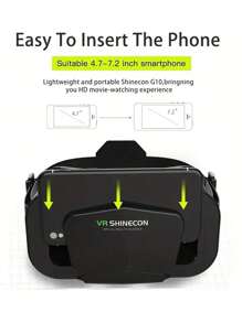 1 件沉浸式 3D 虚拟现实耳机 VR 眼镜，适用于手机的 VR 游戏眼镜，让您拥有前所未有的体验！（部分零件随机发送） - 黑色 - 查看 9