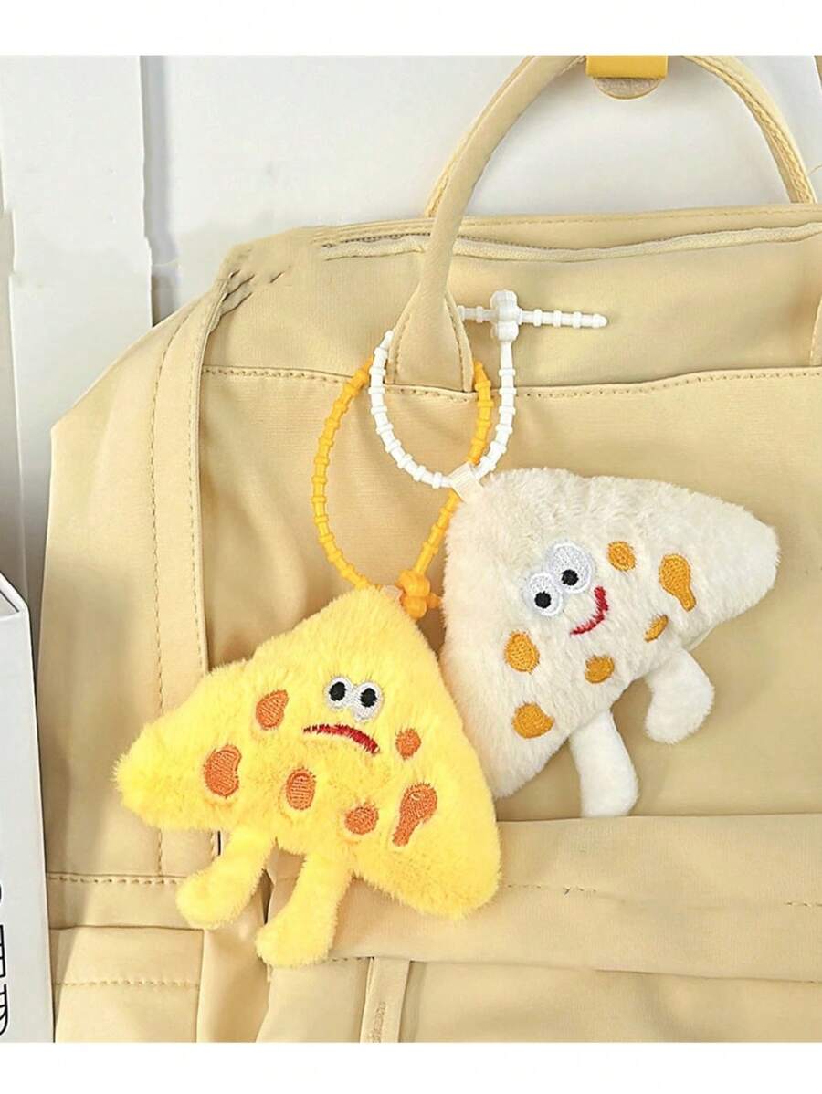 创意毛绒公仔 可爱奶酪表情吊坠 可爱娃娃包包饰品 小礼物 - 彩色 - 查看 1