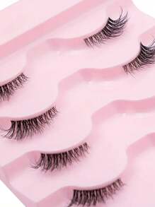 10对自然半眼假睫毛 自然条状自然3D蓬松假睫毛迷你可爱超短半睫毛 欧美风格延长假睫毛 细而透明茎 延长末端 自然卷曲 可重复使用 非常适合小眼睛的女生 适合约会聚会等场合 假睫毛 自然增大双睫毛 防水防汗假睫毛 - 黑色 - 查看 5