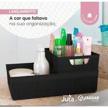 Kit 3 Stackable Plastic Organizer Baskets 2 Liters Kitchen Bathroom Kitchen - Mint Green - View 2