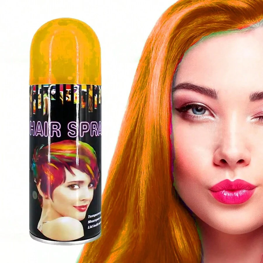 Lecute Temporary Hair Spray Colors Costumes Props Party Costumes Neon Look Paint - Orange - View 1