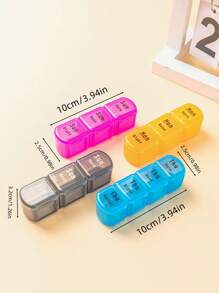 藥盒上午、下午和晚上提醒一週7天盒21-28格套裝，可攜式裝藥分類大容量排藥器，適用於老年人 - 彩色 - 查看 5