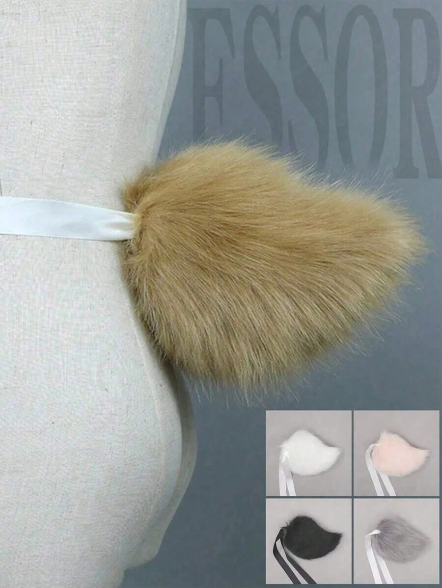 1/2pcs Kawaii Rabbit Tail Plush Bag Accessories, Kawaii Rabbit Tail Plush Fursuit Tails Anime Cosplay Costume Props Fluffy Lolita Furry Bunny Tail For Party Role Play, Present Car Accessories Women Key Chain Charms Plushie,Halloween Gifts - Multicolor - View 1