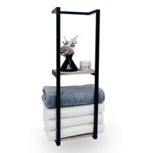 1pc 2-Tier Wall Mounted Towel Rack, Contemporary Metal Wall-Mounted Towel Rack - Multifunctional Bathroom Organizer, Easy Assembly, Space Saving Bathroom Organizer For Home, Bedroom, Towels, Hand Towels, Bath Towels.