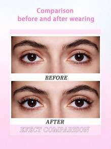 5 对装透明带状睫毛纤细睫毛自然假睫毛化妆适合日常佩戴仿貂皮睫毛 - 黑色 - 查看 4