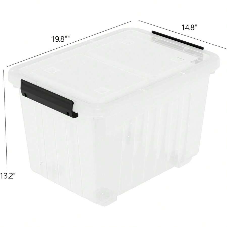4Pack 50 Quart Plastic Storage Bin Box Organizing Container With Lid