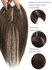 7*9 Hair Piece Hair Pad Hair Root Patch Invisible Seamless One-Piece Thickening Hair Volume Fluffy Top Hair Replacement Female Human Hair Topper Clip In Hairpiece Straight Seamless Wiglet Replacement For Women Hair Loss - S2 - View 4