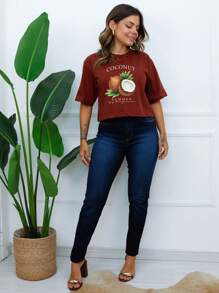 Cropped Feminino Oversized Coconut - D03 - Marrom Café - Xem 4