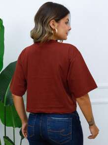 Cropped Feminino Oversized Coconut - D03 - Marrom Café - Xem 2