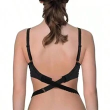 3pcs/2pcs/1pc Women Deep V-Neck Backless 2 Buttons Cross Strap Extender Bra Clips, Comfortable Durable Non-Slip Design, Perfect Invisible Lingerie Accessory For Open Shoulder Outfits - Multicolor - View 3