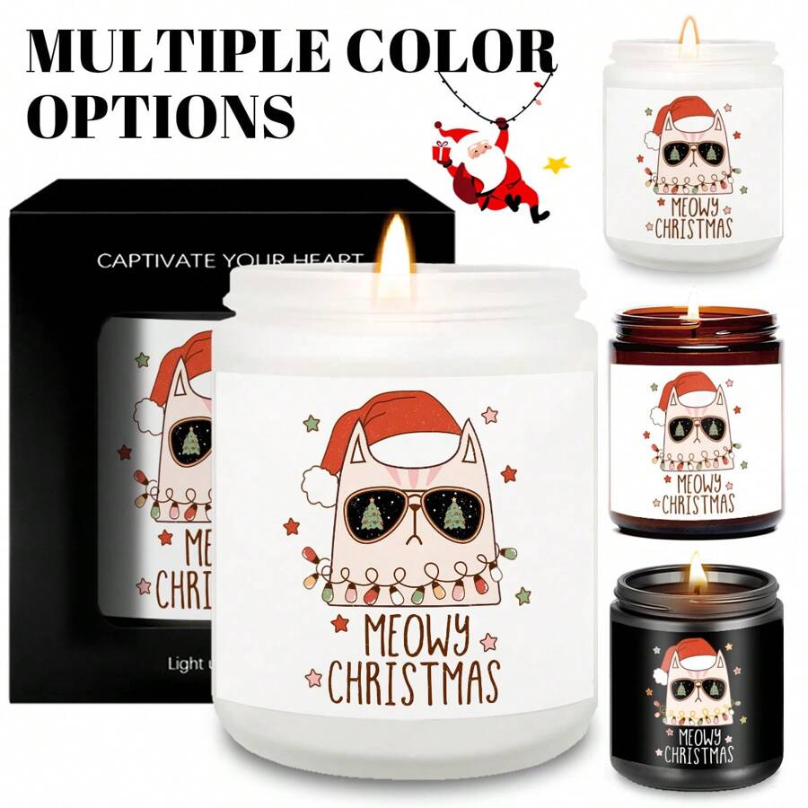 1 nến thơm hương hoa oải hương, quà tặng Giáng sinh cho phụ nữ, nam giới, đồng nghiệp, mẹ mèo, thích hợp cho Giáng sinh, hộp đêm dễ thương, đồ trang trí nhà cửa, cây thông Noel, vòng hoa ông già Noel, đồ nhét tất, đồ trang trí Giáng sinh, quà tặng ngày lễ, đồ trang trí phòng, quà tặng - Nhiều màu - Xem 1