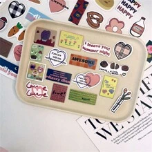 90 miếng dán dễ thương phong cách INS Kawaii Hàn Quốc, miếng dán sáng tạo được cá nhân hóa, miếng dán chống nước cho sổ tay, máy tính xách tay, máy tính bảng, điện thoại di động - Nhiều màu - Xem 9