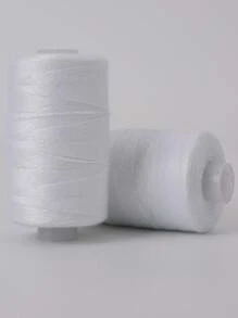 Juego de 1/2/4 piezas de 300m de hilo de coser de poliéster, fuerte y duradero, en negro y blanco para máquinas y costura a mano - en blanco y negro - Ver 7