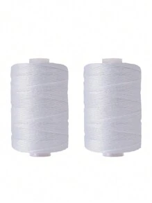 Juego de 1/2/4 piezas de 300m de hilo de coser de poliéster, fuerte y duradero, en negro y blanco para máquinas y costura a mano - en blanco y negro - Ver 6