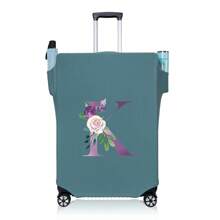 行李箱罩旅行箱罩适用于 18 至 32 英寸行李箱保护套男女户外度假旅行必备配件涤纶行李箱弹力防尘罩时尚首字母姓名 A 至 Z 字母印花 - 藍-圖案 1 - 查看 42