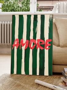 1 张无框帆布海报，复古艺术，彩色幸运台球，心形，花朵，喜悦，爱心字体，条纹背景复古艺术油画海报，卧室，客厅，餐厅，厨房，书房，走廊，咖啡厅，餐厅，宿舍房间装饰，送给朋友的理想礼物，壁画，墙壁装饰，家居装饰，房间装饰帆布画 - 彩色 - 查看 8