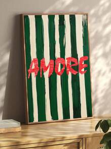 1 张无框帆布海报，复古艺术，彩色幸运台球，心形，花朵，喜悦，爱心字体，条纹背景复古艺术油画海报，卧室，客厅，餐厅，厨房，书房，走廊，咖啡厅，餐厅，宿舍房间装饰，送给朋友的理想礼物，壁画，墙壁装饰，家居装饰，房间装饰帆布画 - 彩色 - 查看 9