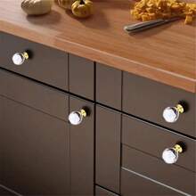 10pcs 30mm Round Crystal Glass Cabinet Knobs, Drawer Pulls Handles For Kitchen/Wardrobe Doors, Furniture Hardware - Multicolor - View 8