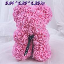 1 buc. 25 cm trandafir ursuleț decorativ, cadou floare trandafir artificială, ursuleț din spumă de trandafir